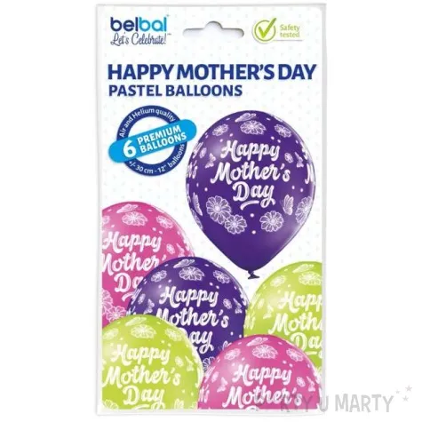 balony happy mothers day dzien matki mix belbal 12 6 szt
