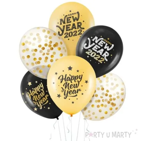 balony happy new year 2022 mix partypal 12 6 szt