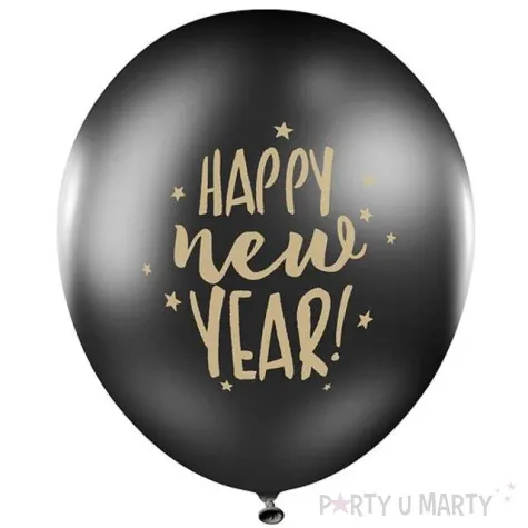 balony happy new year czarne partydeco 50szt