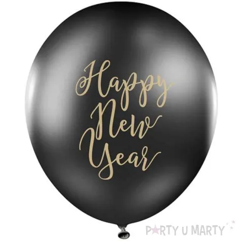 balony happy new year czarny partydeco 12 50 szt