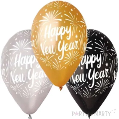 balony happy new year metalik mix gemar 12 25 szt