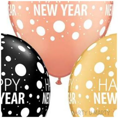 balony happy new year mix qualatex 11 25 szt