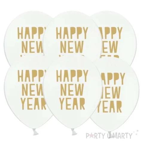 balony happy new year pastel bialy strong 12 50 szt