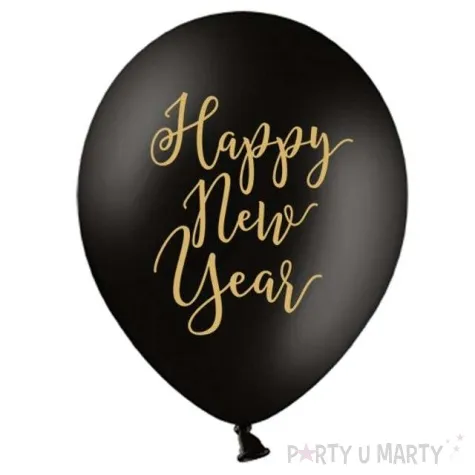 balony happy new year pastel czarny partydeco 12 6 szt
