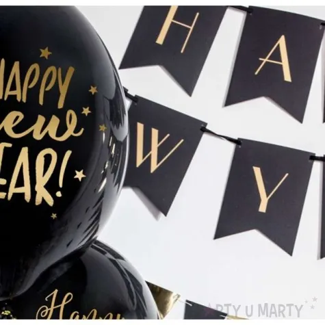 balony happy new year pastel czarny partydeco 12 6 szt