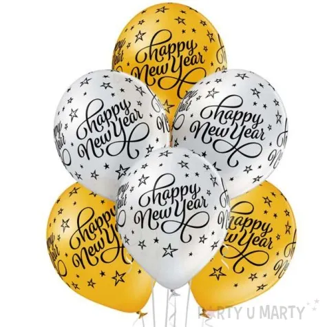 balony happy new year pastel mix belbal 12 6 szt