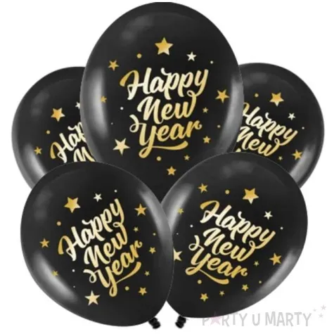balony happy new year zloto czarne partypal 12 5 szt