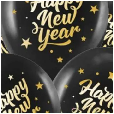 balony happy new year zloto czarne partypal 12 5 szt