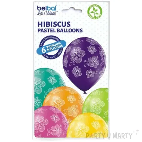 balony hibiskus pastel mix belbal 12 6 szt