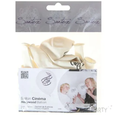 balony hollywood bialy santex 9 8 szt