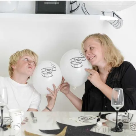 balony hollywood bialy santex 9 8 szt