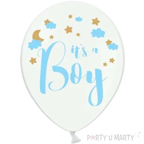 balony its a boy chmurki i gwiazdki bialy strong balloons 12 50 szt