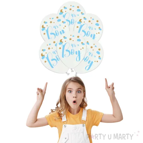 balony its a boy chmurki i gwiazdki bialy strong balloons 12 6 szt