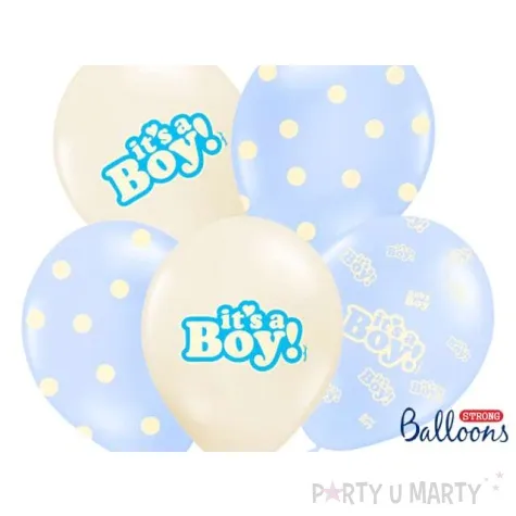 balony its a boy kropki pastel mix strong 14 6 szt