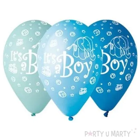 balony its a boy slonik mix blekitny gemar 12 5 szt