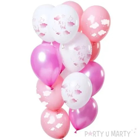balony its a girl chmurki rozowy folat 12 12 szt