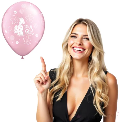 balony its a girl kon na biegunach rozowy metalik qualatex 11 25 szt