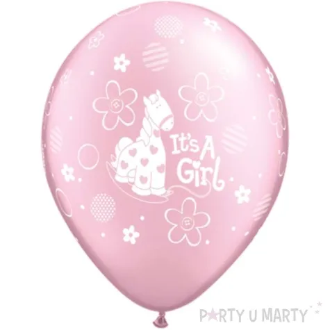 balony its a girl kon na biegunach rozowy metalik qualatex 11 25 szt