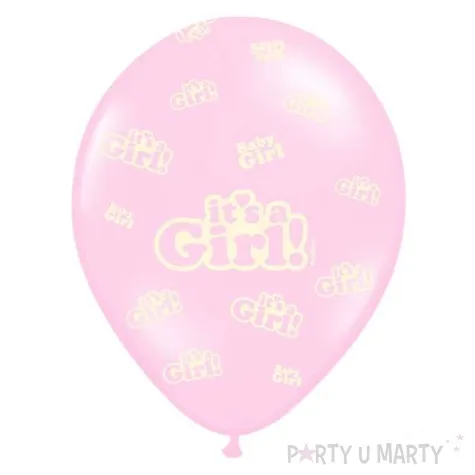 balony its a girl rozowe 30 cm partydeco 6 szt