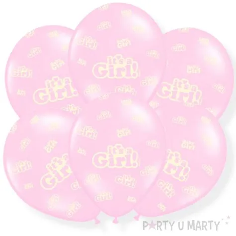 balony its a girl rozowe 30 cm partydeco 6 szt