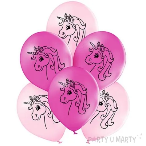 balony jednorozce pastel rozowe belbal 10 6 szt