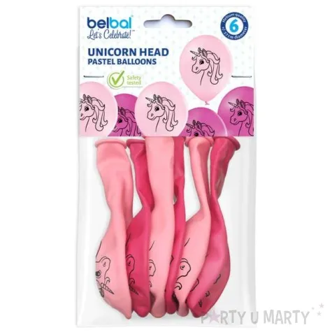 balony jednorozce pastel rozowe belbal 10 6 szt