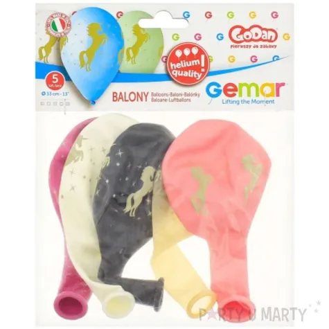 balony jednorozec mix gemar 13 5 szt