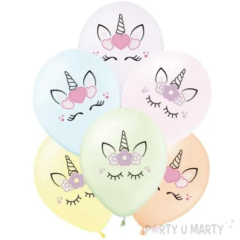 balony jednorozec mix partypal 12 6 szt