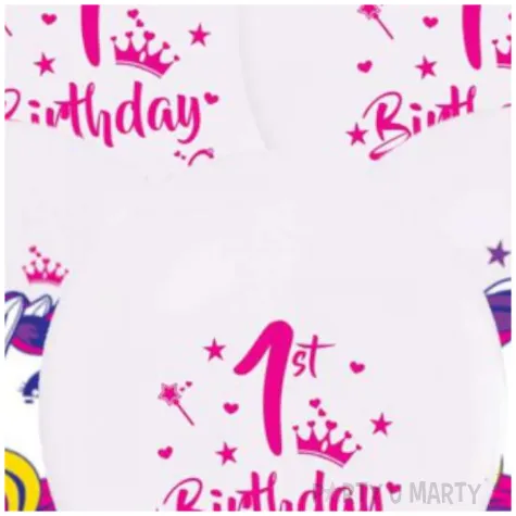 balony jednorozec na 1 urodziny pastel bialy godan 12 5 szt