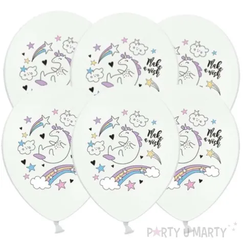 balony jednorozec pastel bialy 12 strong 6 szt