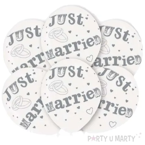 balony just married biale amscan 11 6 szt