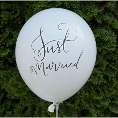 balony just married biale dekoracje polska 12 5 szt