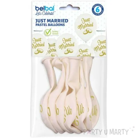balony just married bialy belbal 10 6 szt