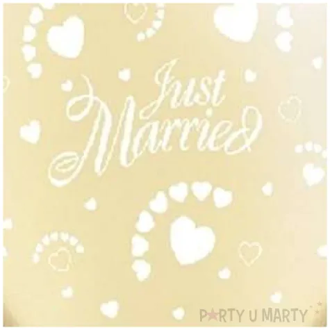 balony just married hearts kosc sloniowa metalik qualatex 11 25 szt