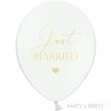 balony just married pastel biale strong 12 6 szt
