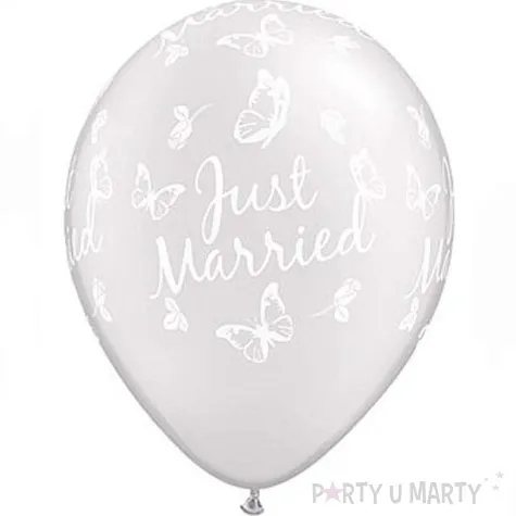 balony just married perlowy metalik qualatex 11 25 szt