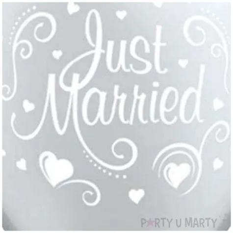 balony just married perlowy metalik qualatex 11 6 szt