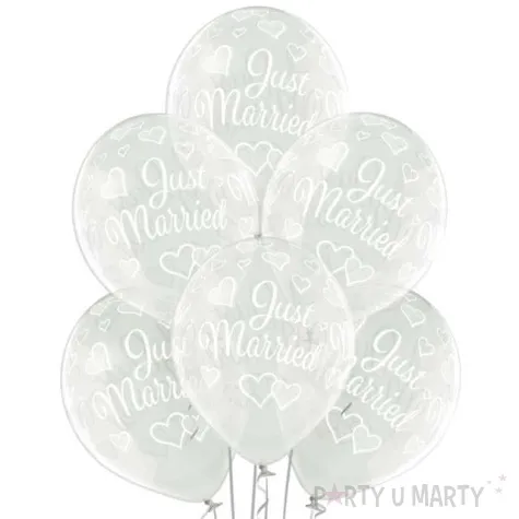 balony just married przezroczyste belbal 12 6 szt