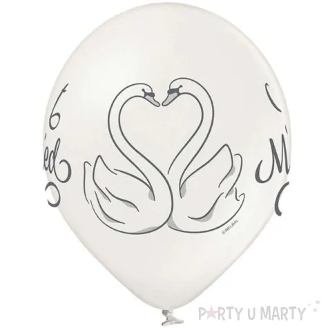 balony just married swan pastel bialy belbal 12 6 szt