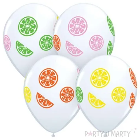 balony kawalki owocow bialy qualatex 50 szt