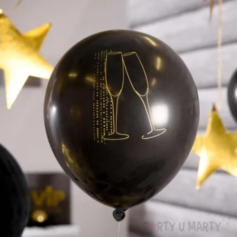 balony kieliszki szampana czarny santex 9 8 szt