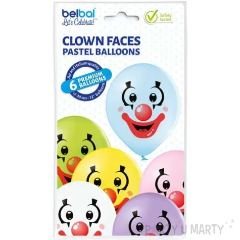 balony klaun pastel mix belbal 12 6 szt