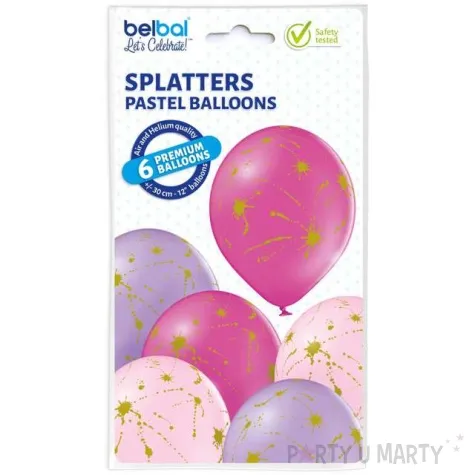 balony kleksy pastel mix belbal 12 6 szt
