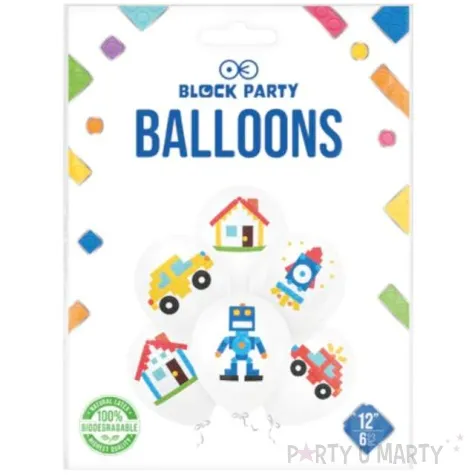 balony klocki figurki pastel mix partypal 12 6 szt