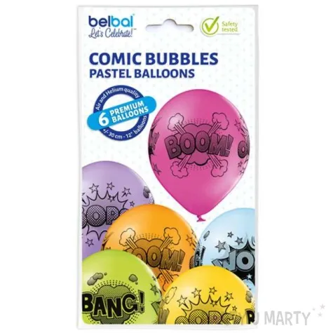 balony komiksowe chmurki pastel mix belbal 12 6 szt