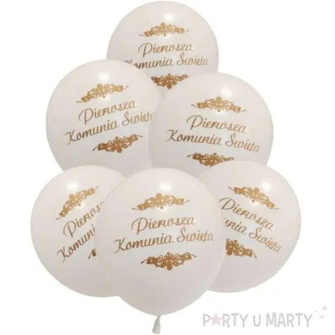 balony komunia swieta biale jix 12 6 szt