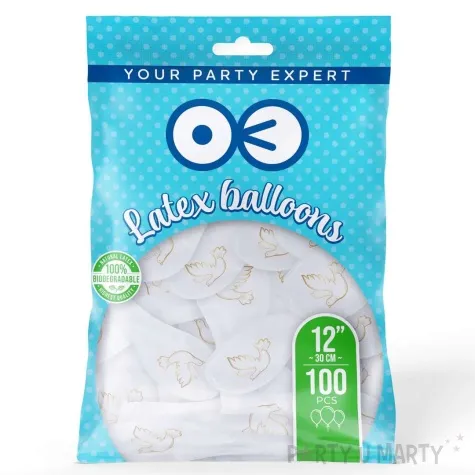 balony komunia swieta golab bialy partypal 12 100 szt