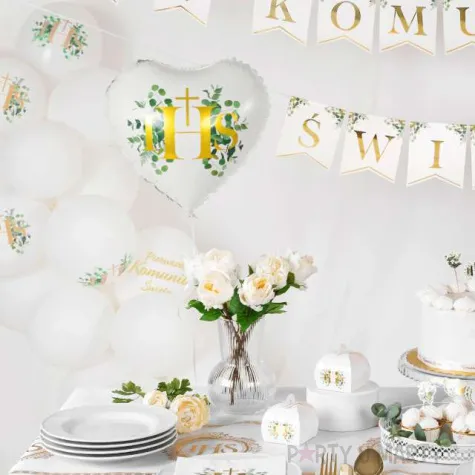 balony komunia swieta ihs eukaliptus biale partypal 12 6 szt