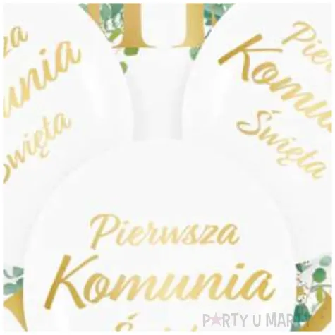 balony komunia swieta ihs eukaliptus biale partypal 12 6 szt