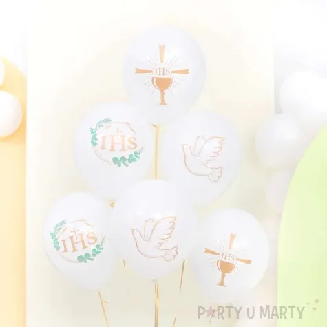 balony komunia swieta ihs eukaliptus i golab partypal 12 6 szt